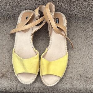 Yellow and Tan Women's Sandals